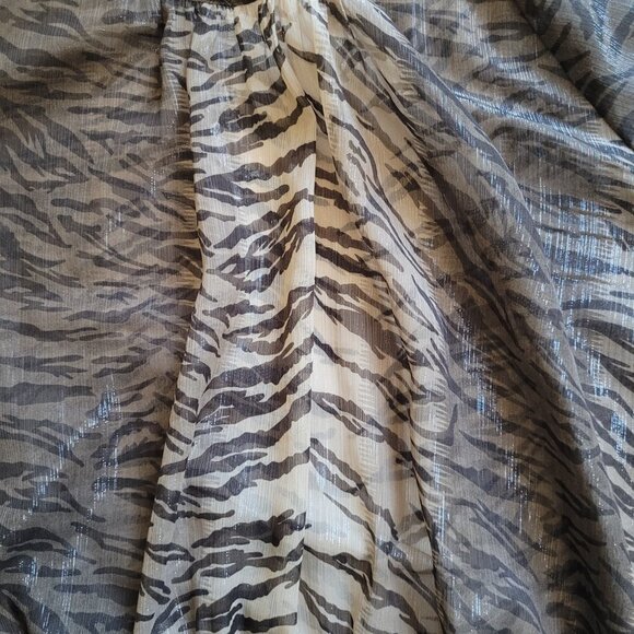 Paragon blouse tiger stripe sheer vintage animal print shirt plus size 2X 1990s - Picture 12 of 13